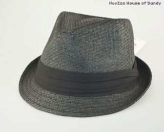   Cool Summer Fedora Trilby Hat Black/Black Band XL(60cm), XXL(62cm