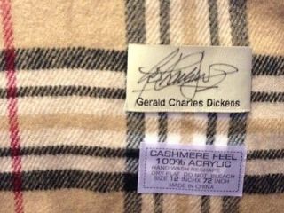 Gerald Charles Dickens autographed cashmere feel scarf NEW RARE