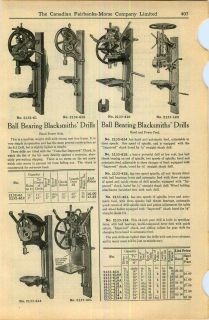 1925 AD Blacksmith Post Drills Ball Bearing Keystone Ratchets Boiler 