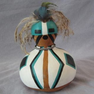 Native American GOURD FIGURE Doll signed by artist Lana Paolillo 