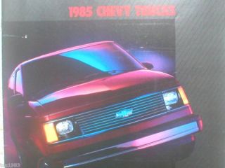 1985 CHEVY TRUCKs Brochure:BLAZE​R,S10,EL CAMINO,C/K,