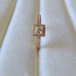   Princess Moissanite & Diamond 14K Rose Gold Ring by Charles & Colvard