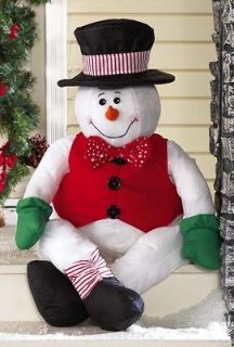 Charming Stuffable Snowman Large Christmas Outdoor Porch Greeter ~NEW~