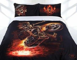 ANNE STOKES Gothic HELL RIDER Harley~KING Quilt Doona Cover Set