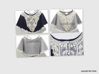   wedding VICTORIAN CAPE COLLAR CHANTILLY LACE PEARL BUTTON COAT TOP