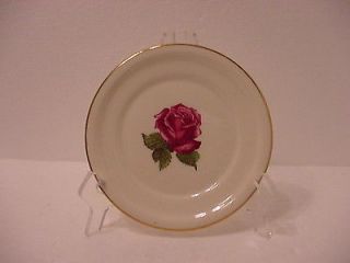 THE HARKER POTTERY COMPANY BREAD BUTTER PLATE CENTER ROSE 22KT GOLD 