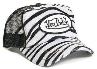 Authentic Brand New Von Dutch FAUX ZEBRA Cap Hat Trucker Mesh Snapback