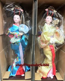 Beautiful Oriental Japanese Brocade Kimono Kabuki Geisha Doll Figure 