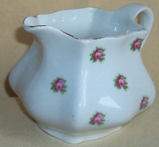 Vintage Bavaria CREAMER   China/Porcelain GOLD w/Pink ROSE   P.P.& A.A 