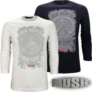 Moschino Mens How Deep is Your Love Long Sleeve T Shirt in White or 