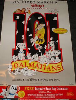   Disneys 101 Dalmatians video release Childrens Movie Poster rolled