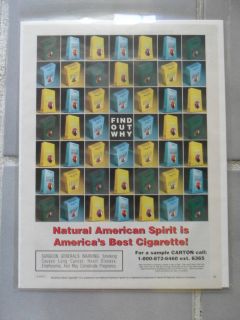 2002 Print Ad AMERICAN SPIRIT Natural Cigarettes