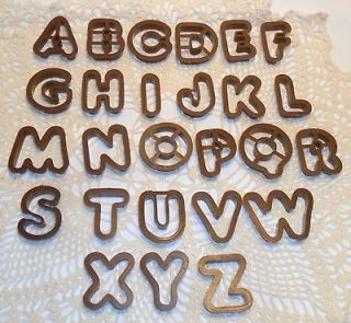 Vintage Set of Brown Alphabet Cookie Cutters