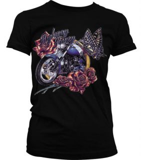   Honey Butterfly Biker Chopper Flower Bike Motor Girls/Juniors T shirt