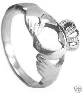 Sterling Silver Claddagh Ring Irish Made celtic sz 7.5 6.5 4 v