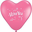   YOU Confetti 15 heart shape balloons Helium pink red white Qualatex