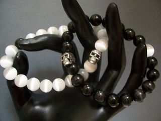   and White Cats Eye Skull Bracelet His Hers Baby King Chrome Hearts