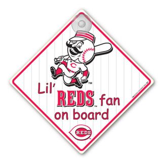 Cincinnati Reds Fan Car Window Baby on Board Sign Infant