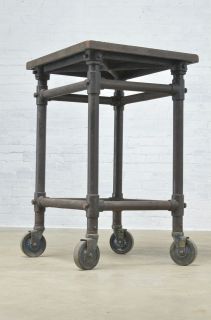 Vintage Industrial Factory Table / Antique Iron Work Bench / All 