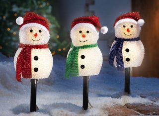   Snowman Outdoor Lighted Pathway Markers Outdoor Christmas Decor
