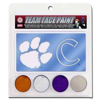 Clemson Tigers Face Paint with Stencils