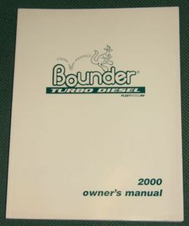 Fleetwood 2000 Bounder Turbo Diesel Owners Manual   NEW