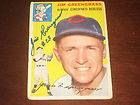 JIM GREENGRASS 1954 TOPPS #22 AUTOGRAPHED SIGNED CARD