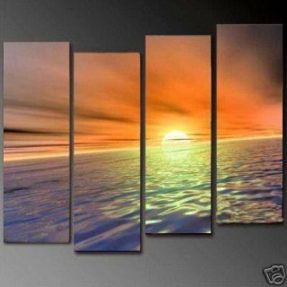 Hot Sell!Modern Abstract Large Oil painting On Canvas Art  Sea Sunrise 
