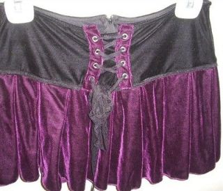 Western Fashion mini skirt purple/blk s goth steampunk pyramid 