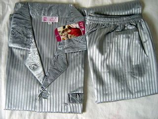 2PCS New Mens Silk Pajamas Short Sleeves Suit L,XL,XXL     2​Colors