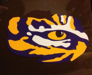 LSU Tiger Eye Logo SEC Window vinyl sticker decal Geaux Tigers