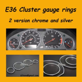 BMW E36 Chrome Cluster gauge Dashboard rings speedo Trim instrument 3 
