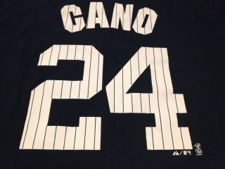   Cano Pinstripe NY New York Yankees Majestic T Shirt Jersey MLB NEW