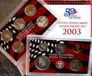 2003 United States Mint ANNUAL 10 Coin SILVER Proof Set  
