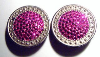 Vintage Richard Kerr Round Clip Earrings Pink Rhinestones 