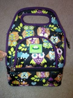 Lily Bloom NWOT Insulated Lunchbox Purple Owl Pattern