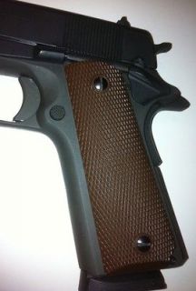 Colt 1911 Grips colt 45 Brown Rubber Checkered