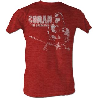 Conan T shirt   The Barbarian And Destroyer Conan Adult Red Tee Shirt