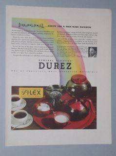 1937 GENERAL PLASTICS DUREZ AD SILEX GLASS COFFEE MAKER MACHINE AGE AD