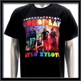 Sz XL Coldplay Alternative Rock Band Black Men T shirt Black Tour 