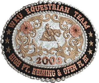 Clint Mortenson Ruby Custom Rodeo Trophy Belt Buckle