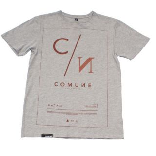 Comune Clothing Mens Cambio Grey Red Short Sleeve Comune Change T 