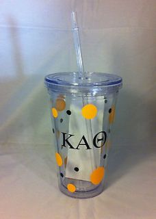 Kappa Alpha Theta Sorority Cold Cup with Straw  New