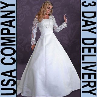 Claire MODEST Long Sleeve Wedding Dress Gown Size 18 Ivory   Brand 