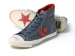 CONVERSE BY JOHN VARVATOS JV STAR PLAYER MID RED AND BLUE HIGH TOP 