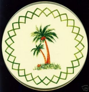   Almond PALM TREE ROUND STOVE Eye Range TOP Cook ELECTRIC BURNER COVERS