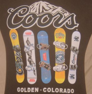Coors Beer Golden Colorado Snowboard Rocky Mountain T shirt Small Duck 