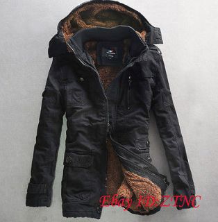   Canvas+Cotton Wool Fleece Hooded Winter Jacket Long Cotten Coat
