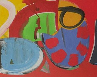   Martin Lanyon (St Ives School Cornwall) Gouache Painting   Playground