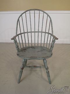 16733 Crackle Finish Paint Decorated Windsor Arm Chair